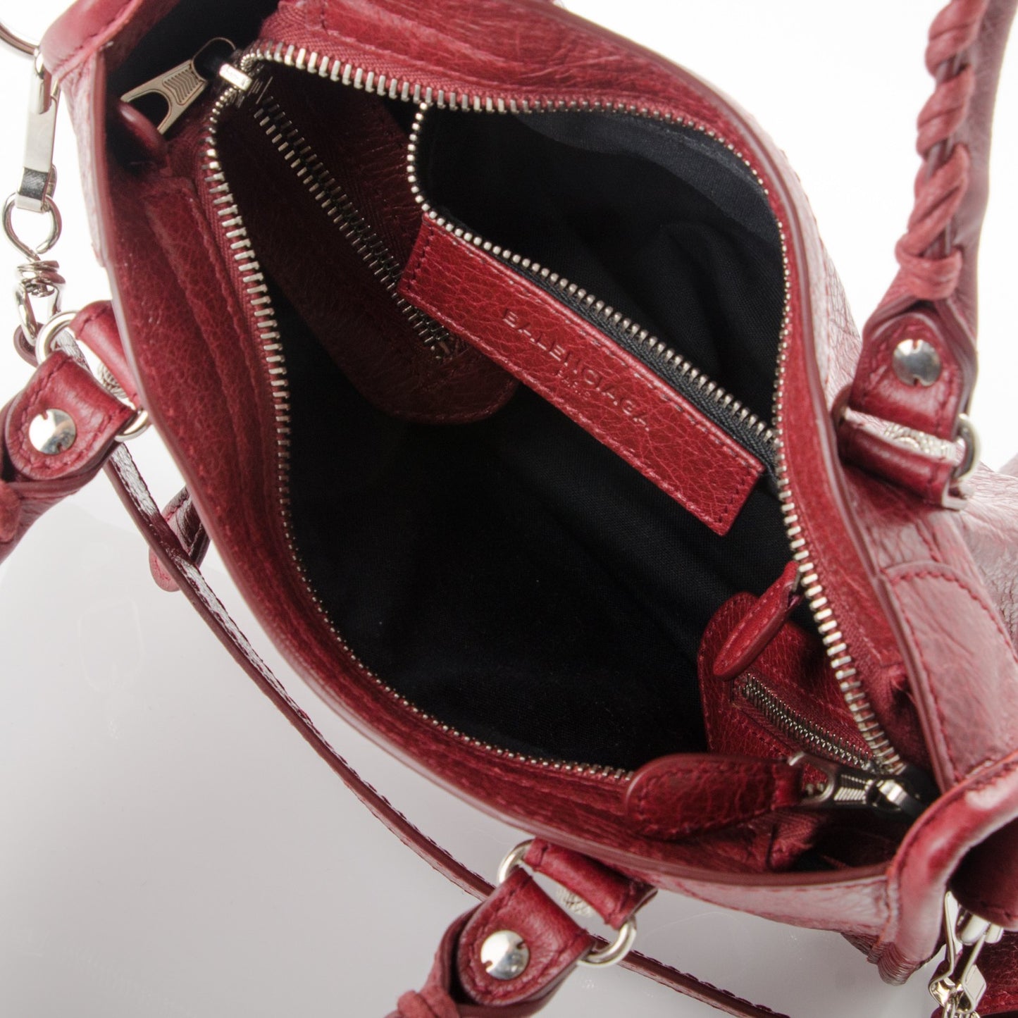 Agneau Giant 12 Silver Hardware Mini City Rouge Cerise