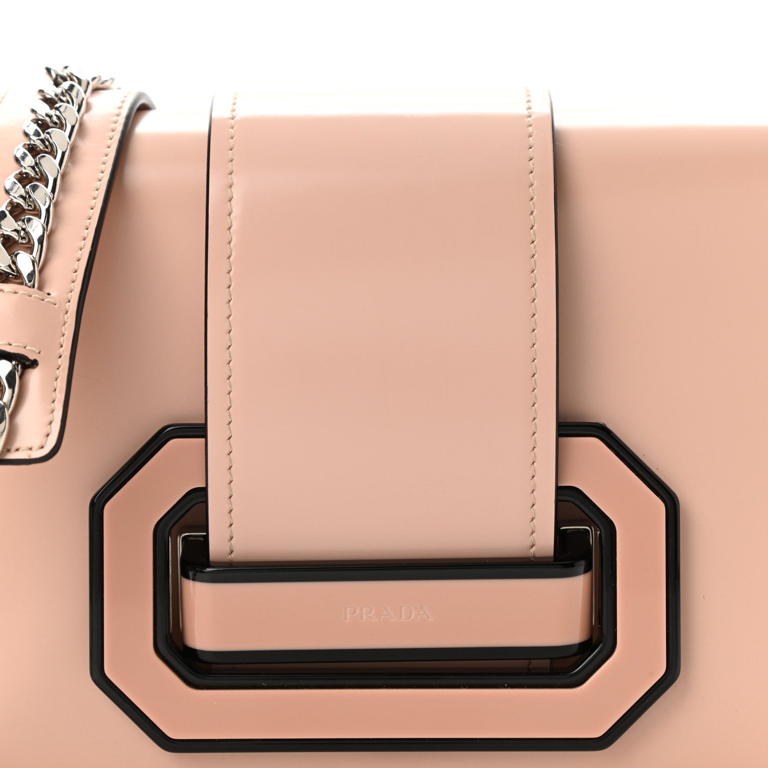 Prada Spazzolato Soft Calfskin Plex Ribbon Bag Pesco 7 of 9