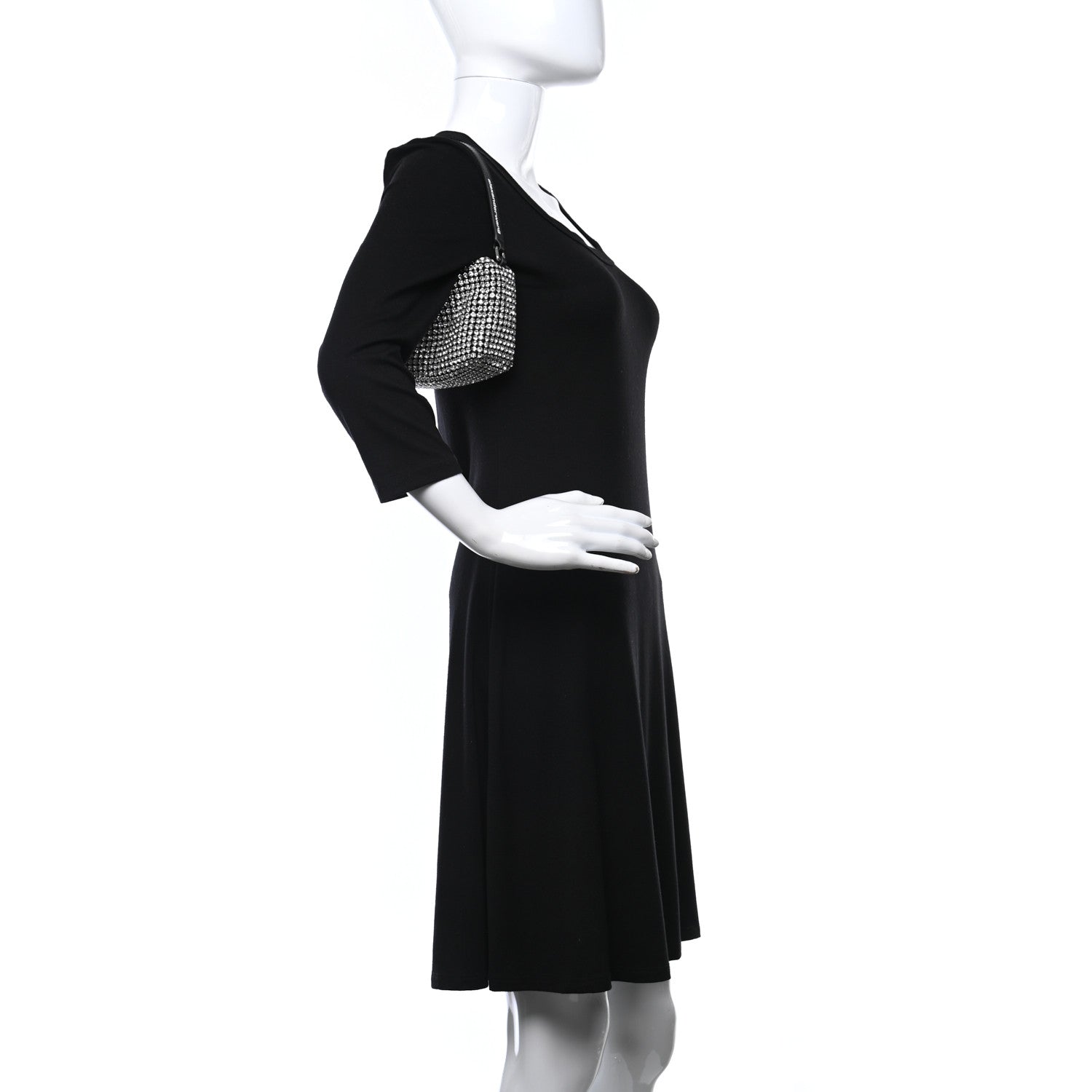 Alexander Wang Mesh Crystal Rhinestone Mini Heiress Pouch Cola 2 of 8