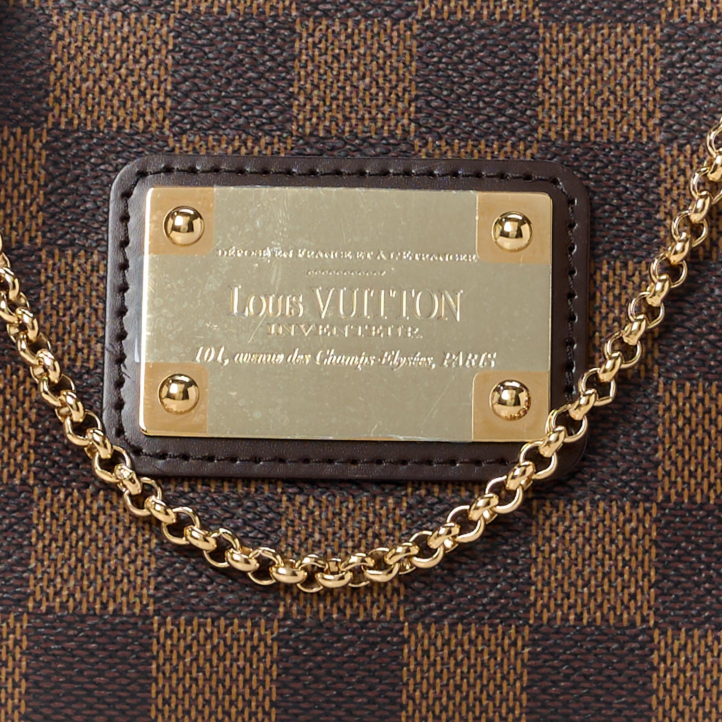 LOUIS VUITTON Damier Ebene Eva Clutch