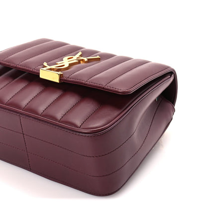 Saint Laurent Lambskin Matelasse Monogram Medium Vicky Chain Bag Dark Legion Red 8 of 8