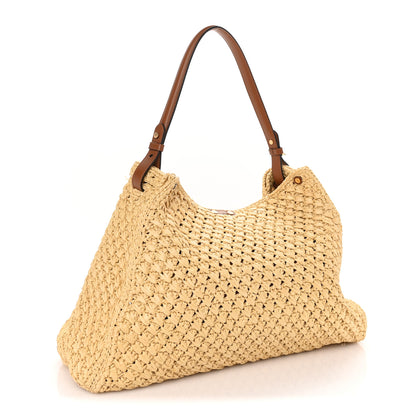 Fendi Raffia Effect Woven Large Fendi Way Tote Beige 2 of 8
