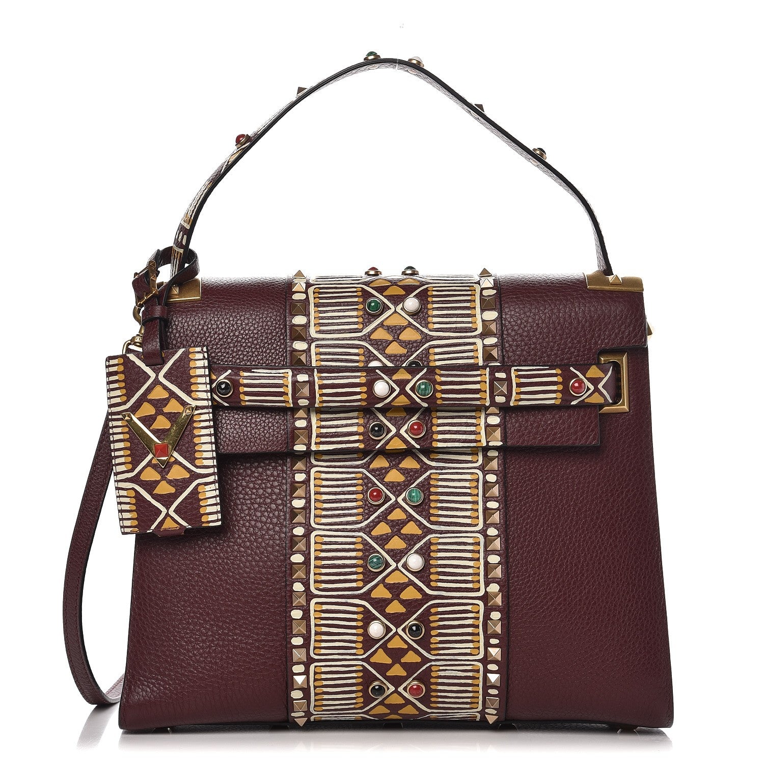 Valentino Garavani Alce Tribal Medium My Rockstud Frame Bag Rubin 1 of 8