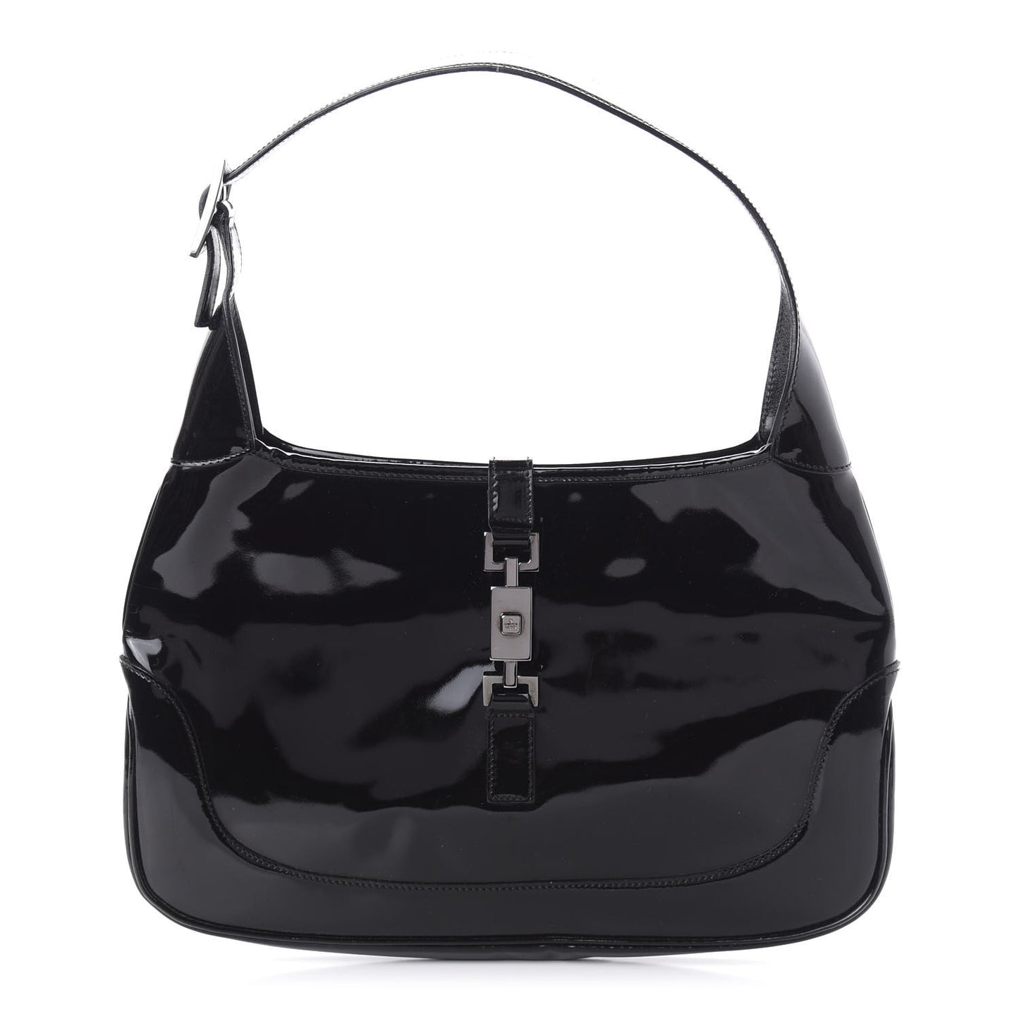 Patent Small Jackie O Hobo Black