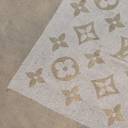 Louis Vuitton Silk Lurex Wool Monogram Shine Shawl Charcoal Greige 5 of 7