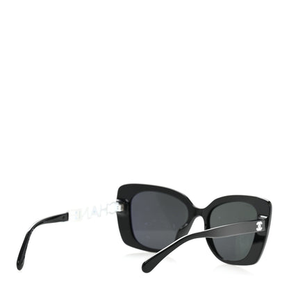 Chanel Acetate Strass Square Sunglasses 5422-B-A Black White 4 of 7