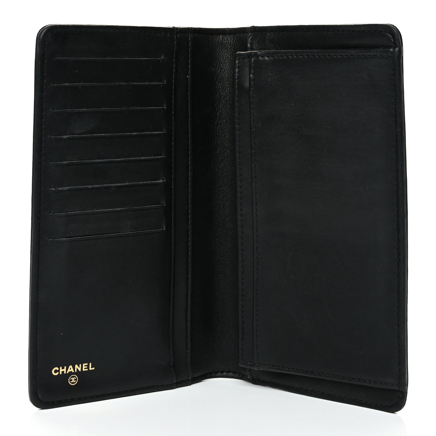 Chanel Lambskin Quilted Boy Yen Wallet Black 5 of 10