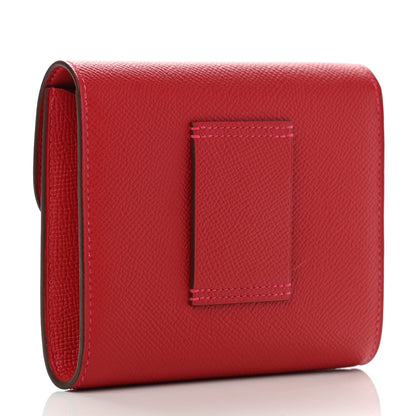 Hermes Epsom Constance Compact Passant Wallet Rouge Casaque 3 of 8