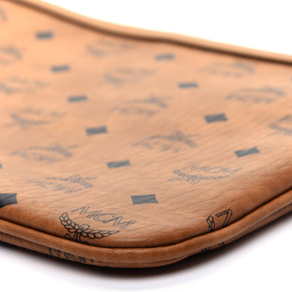 MCM Visetos Liz Shopper Tote Pouch Cognac 6 of 8