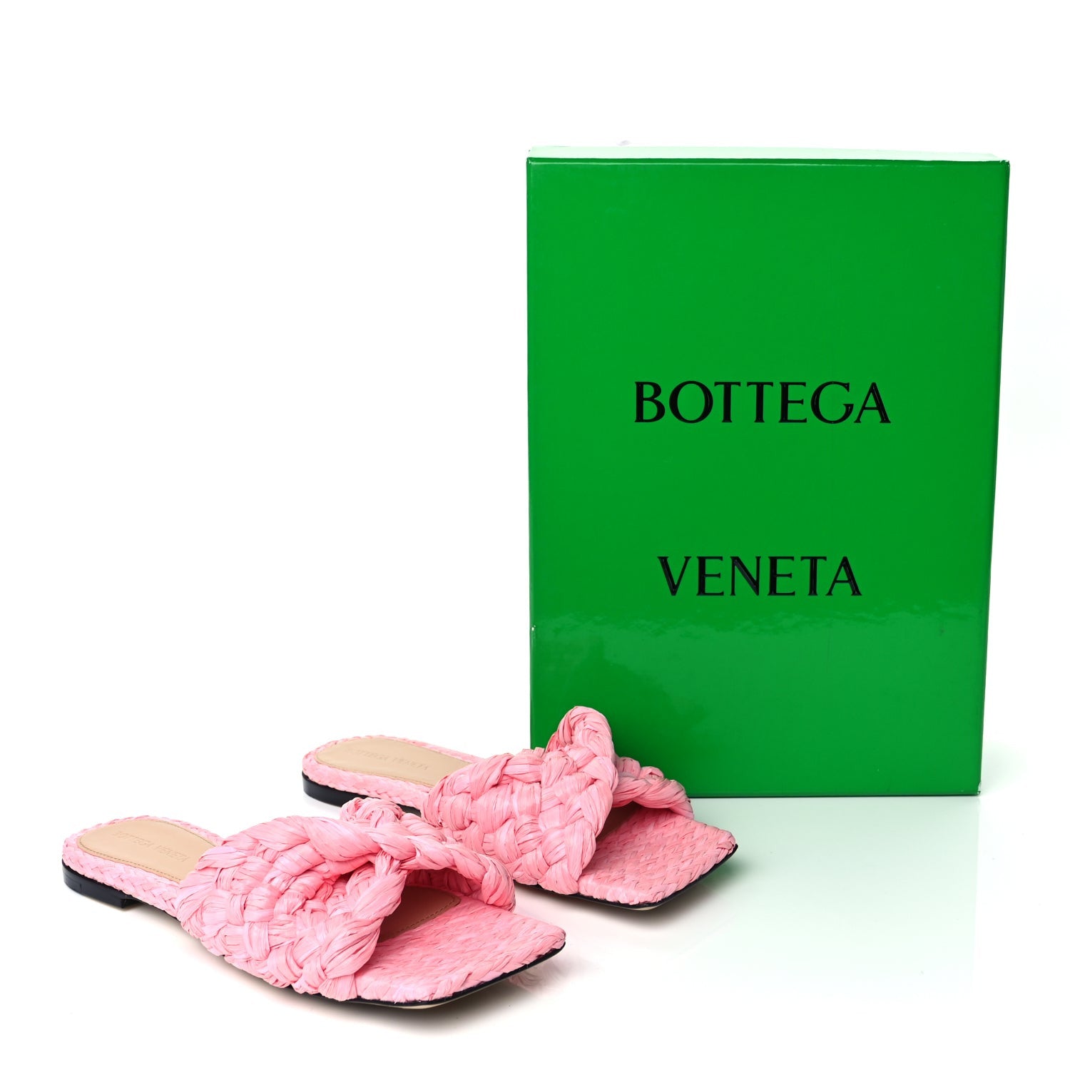 Bottega Veneta Raffia Twisted Intrecciato Stretch Flat Sandals Blossom 9 of 9