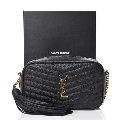 Saint Laurent Grain De Poudre Matelasse Monogram Mini Lou Camera Bag Black 10 of 10