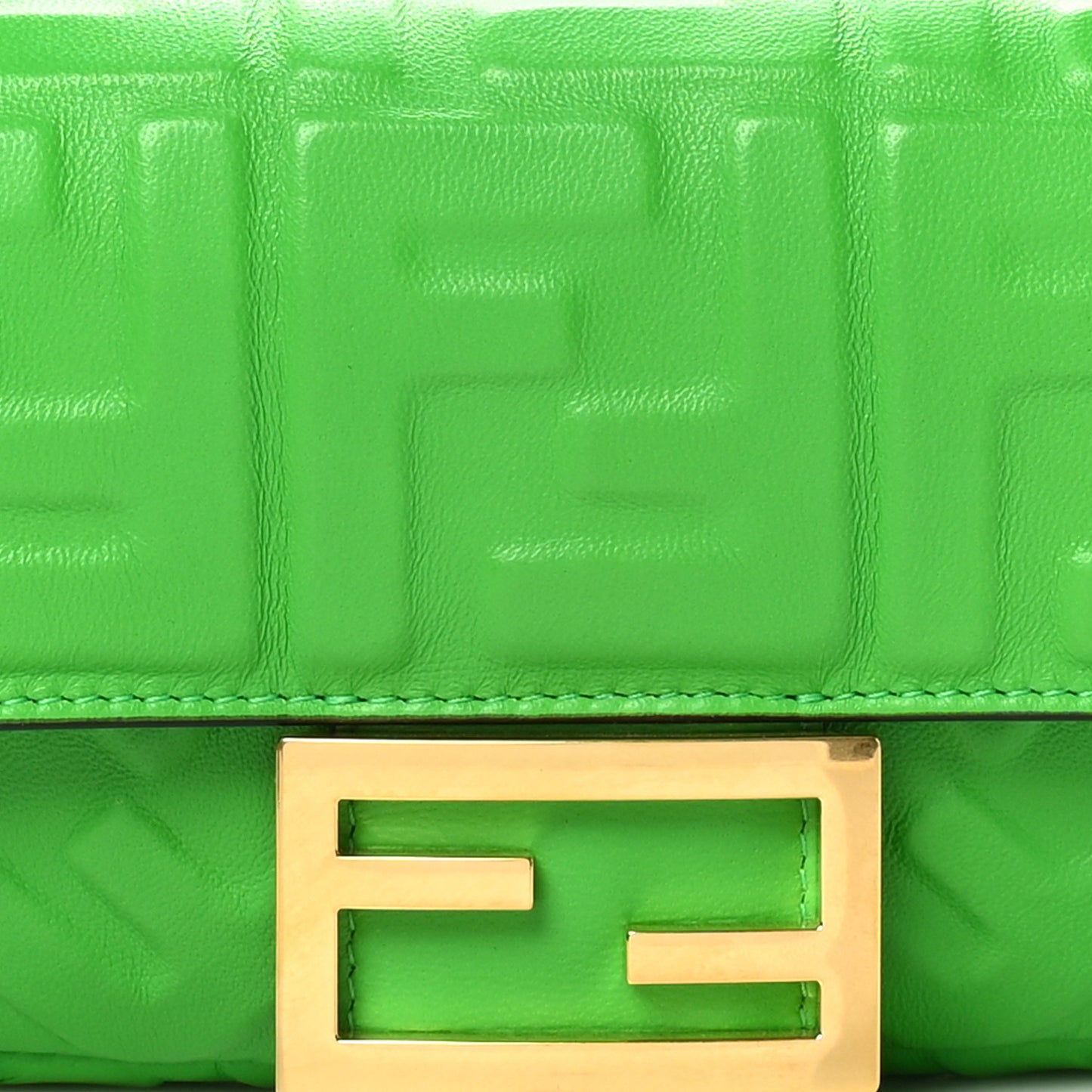 Nappa FF 1974 Embossed Mini Baguette Tomatillo