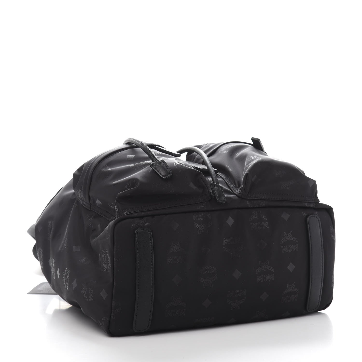 MCM Nylon Monogram Small Tivitat Two-Pocket Backpack Black 3 of 10