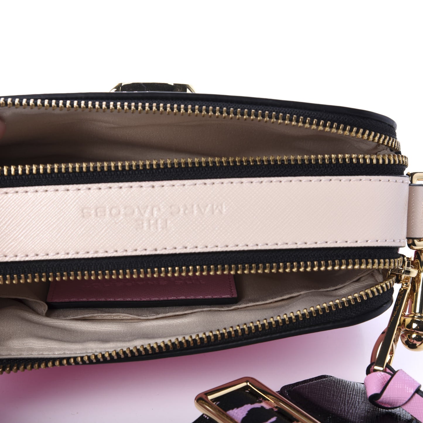 Saffiano Small Snapshot Camera Bag Pink Multicolor