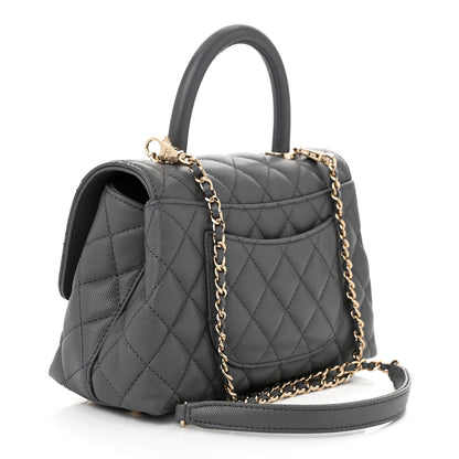 Chanel Caviar Quilted Mini Coco Handle Flap Grey 3 of 11