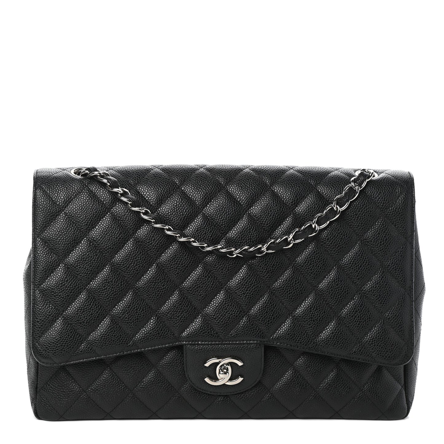 Caviar Quilted Maxi Single Flap Black