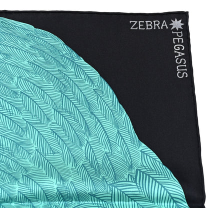 Hermes Silk Zebra Pegasus Scarf 90 Caban Turquoise Bleu Klein 3 of 6