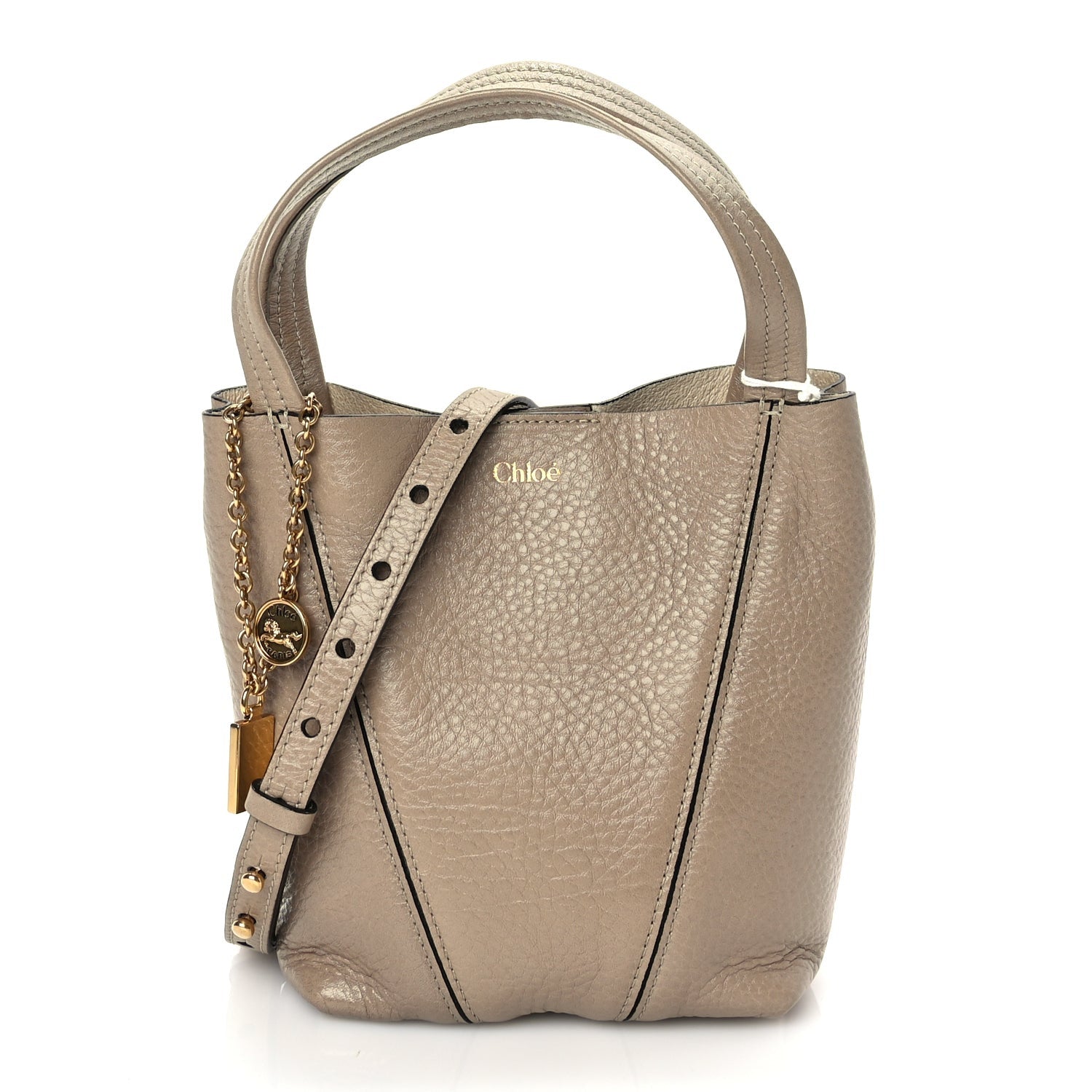 Chloe Grained Calfskin Small Spin Tote Boyish Brown 1 of 8