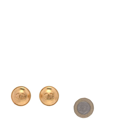 Chanel CC Button Clip On Earrings  Gold 3 of 5