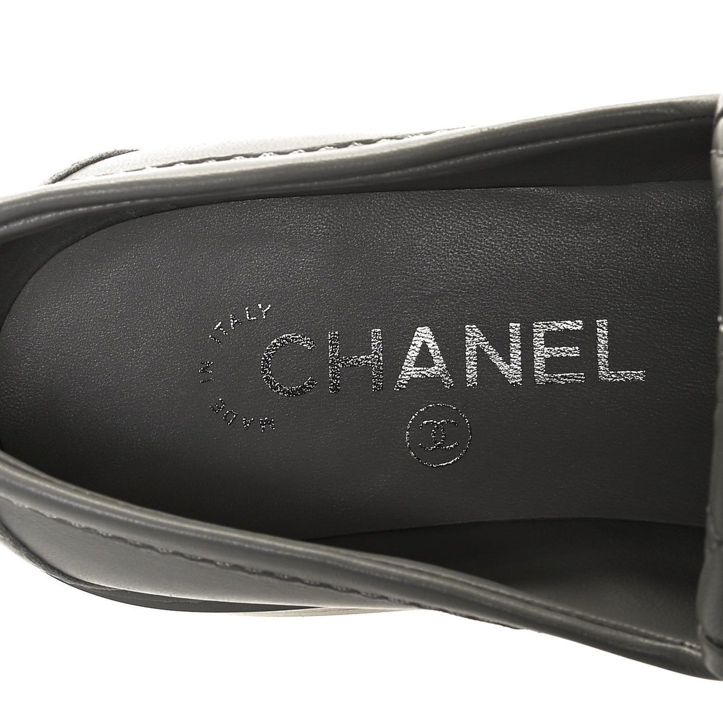 Lambskin Quilted CC Turnlock Loafers 37.5 Grey