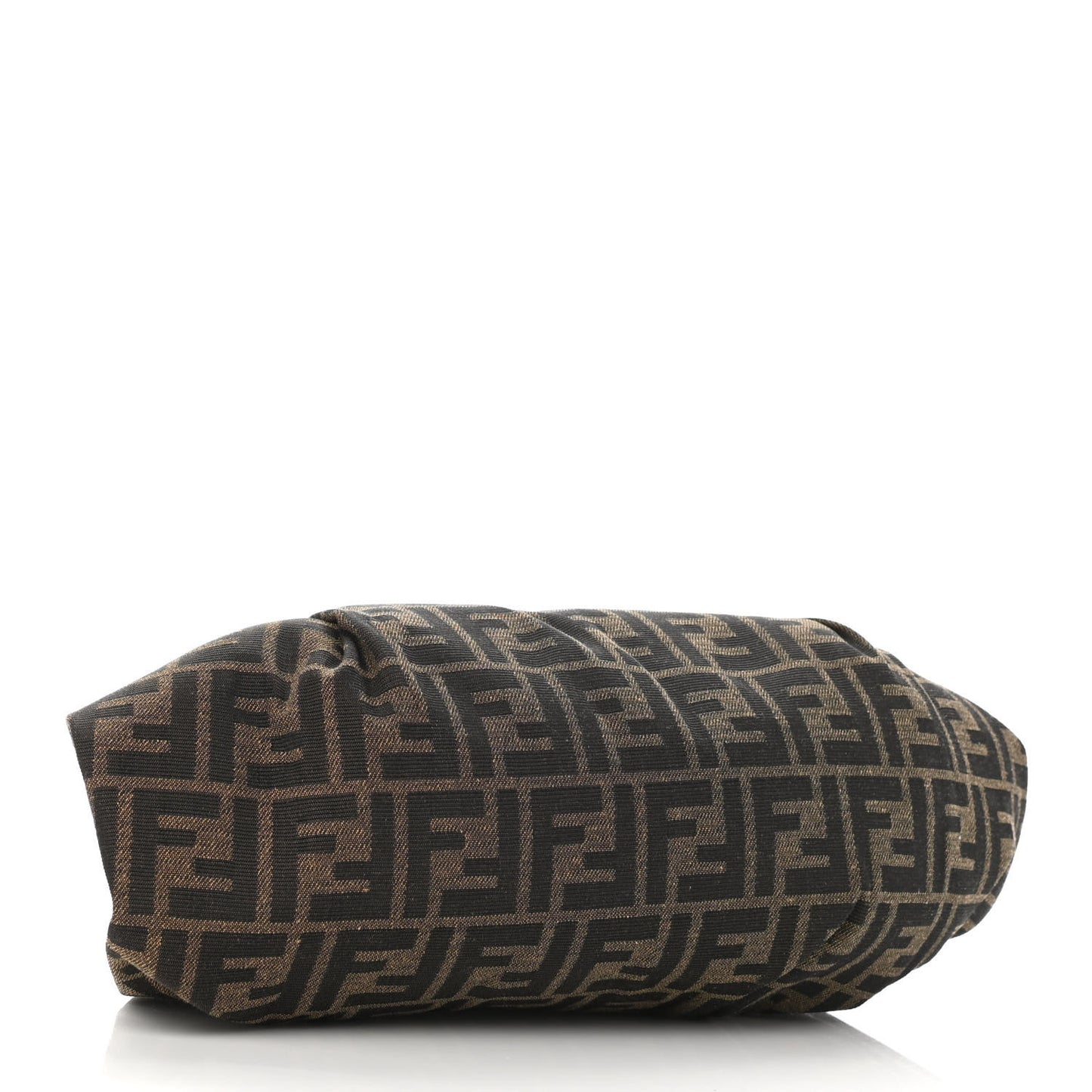 Fabric Jacquard FF Braided Shell Clutch Tobacco