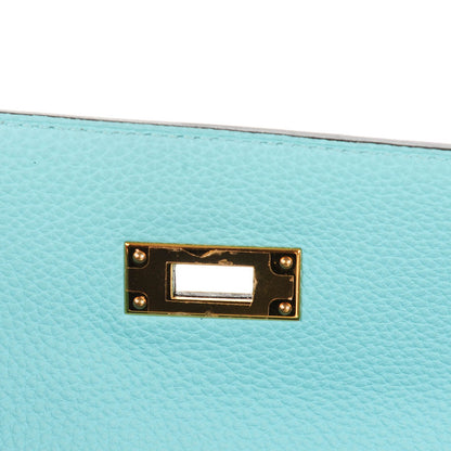 Hermes Togo Kelly Retourne 32 Bleu Atoll 12 of 26