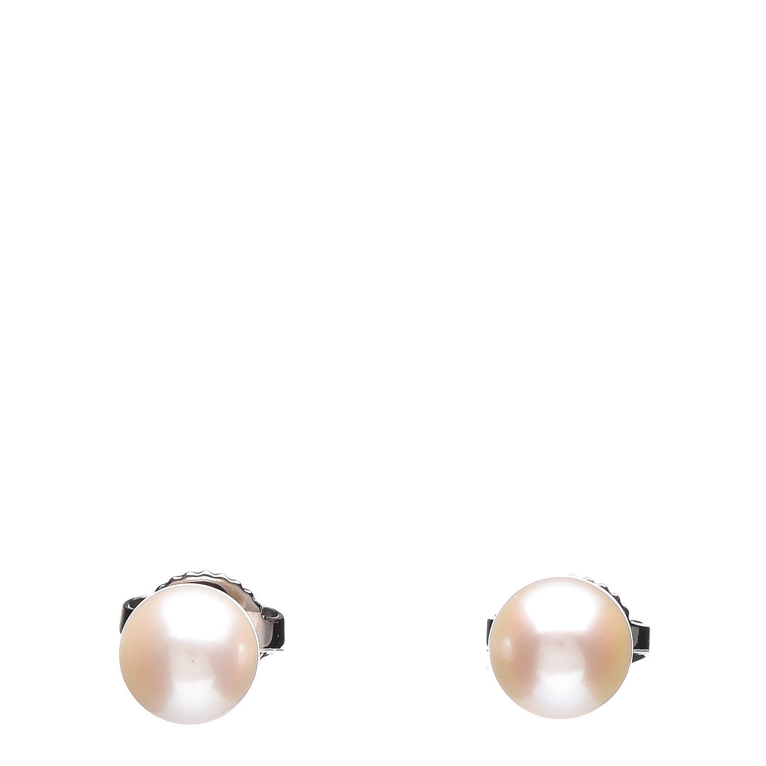 Tiffany 18K White Gold Akoya Pearl 6mm Earrings 1 of 5