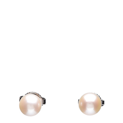 Tiffany 18K White Gold Akoya Pearl 6mm Earrings 1 of 5