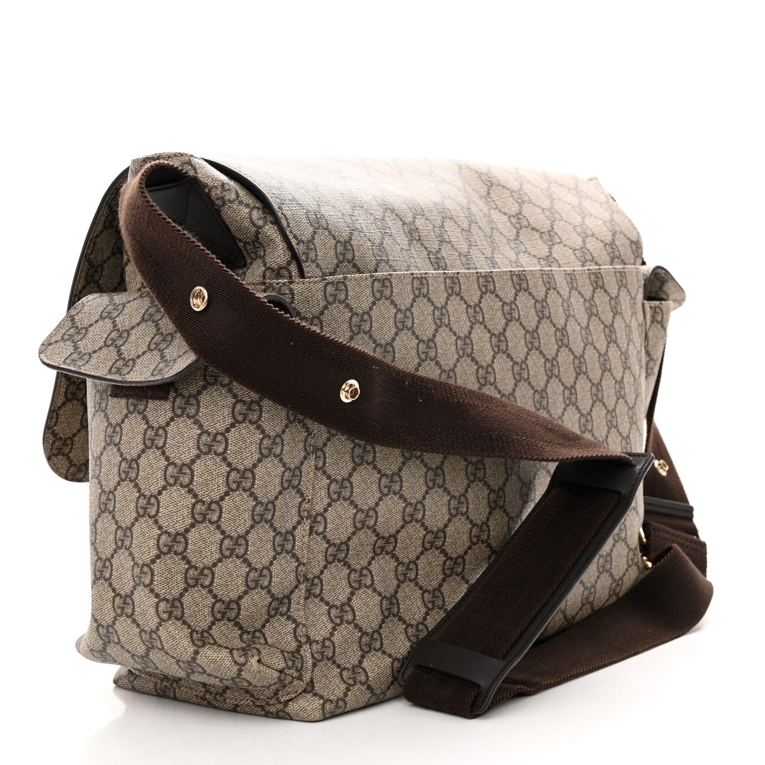 Gucci GG Plus Monogram Messenger Diaper Bag Dark Brown 3 of 10