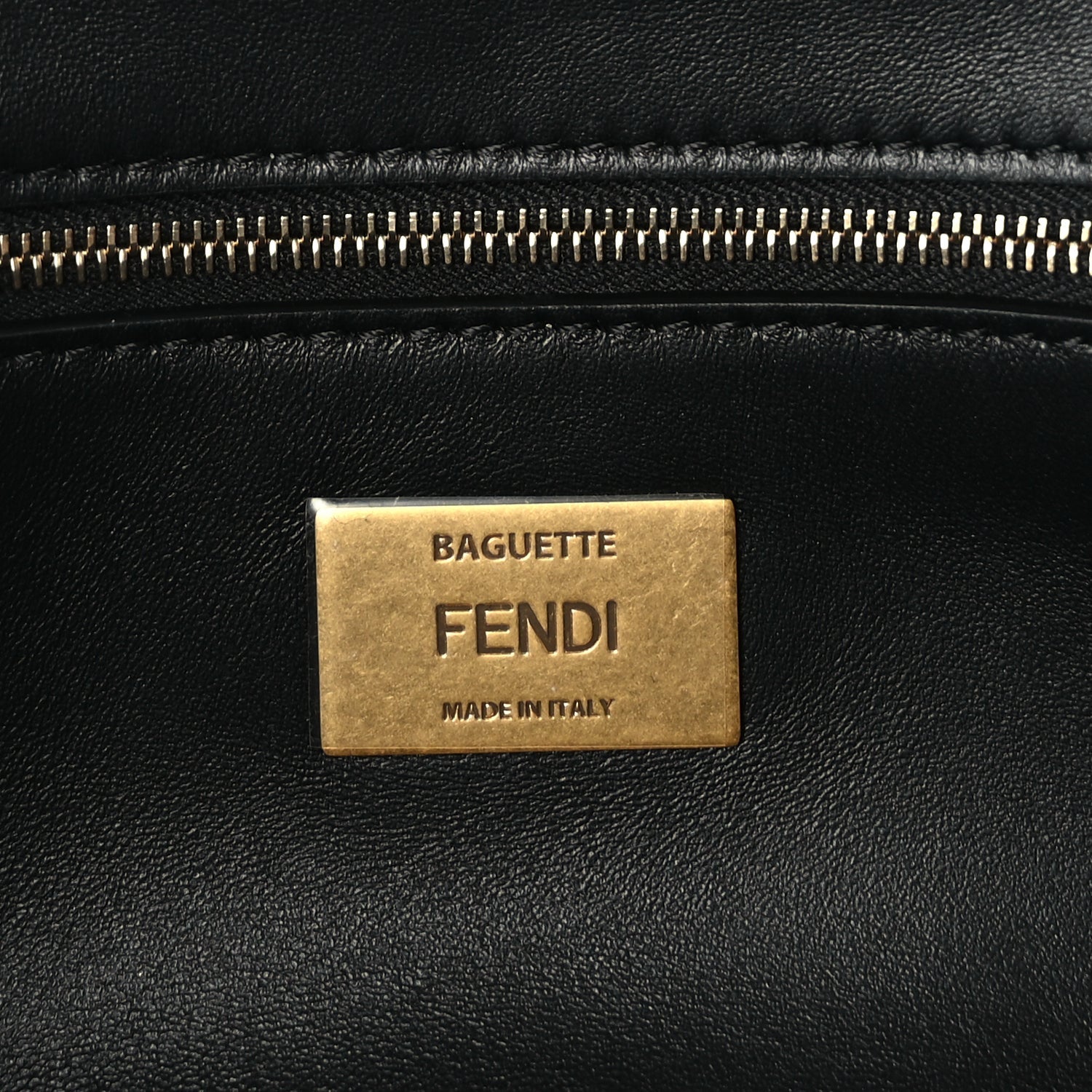 Fendi Nappa FF 1974 Embossed Baguette Black 4 of 8