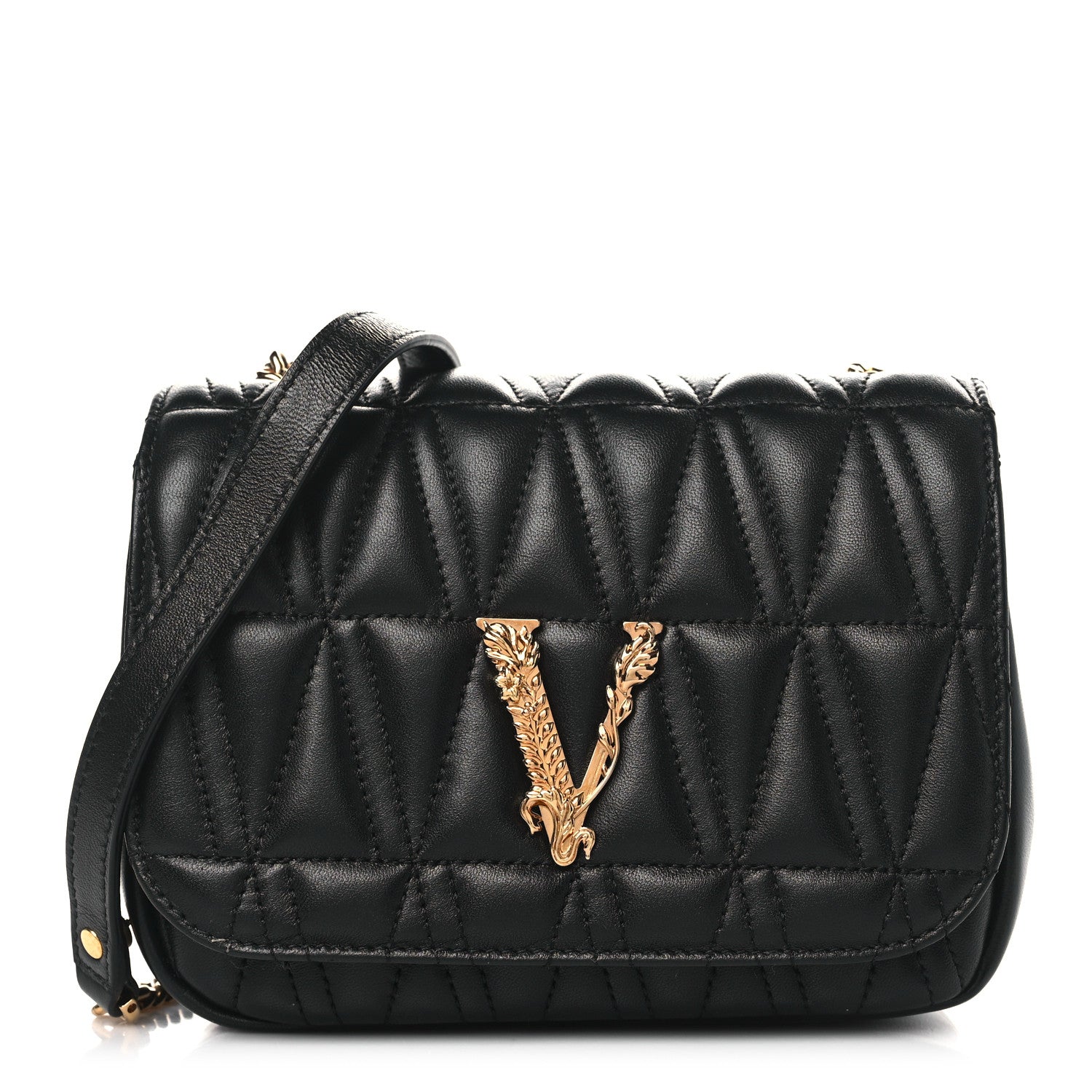 Versace Nappa Quilted Virtus Bag Black 1 of 9