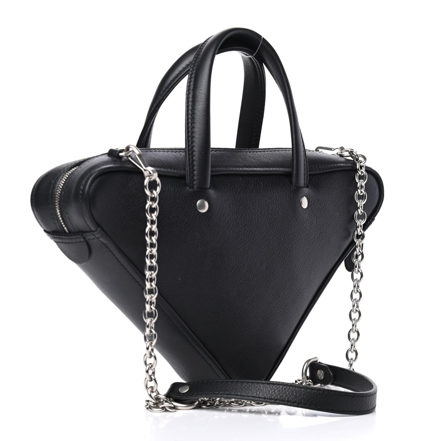 Calfskin XS Triangle Chain Duffle Black