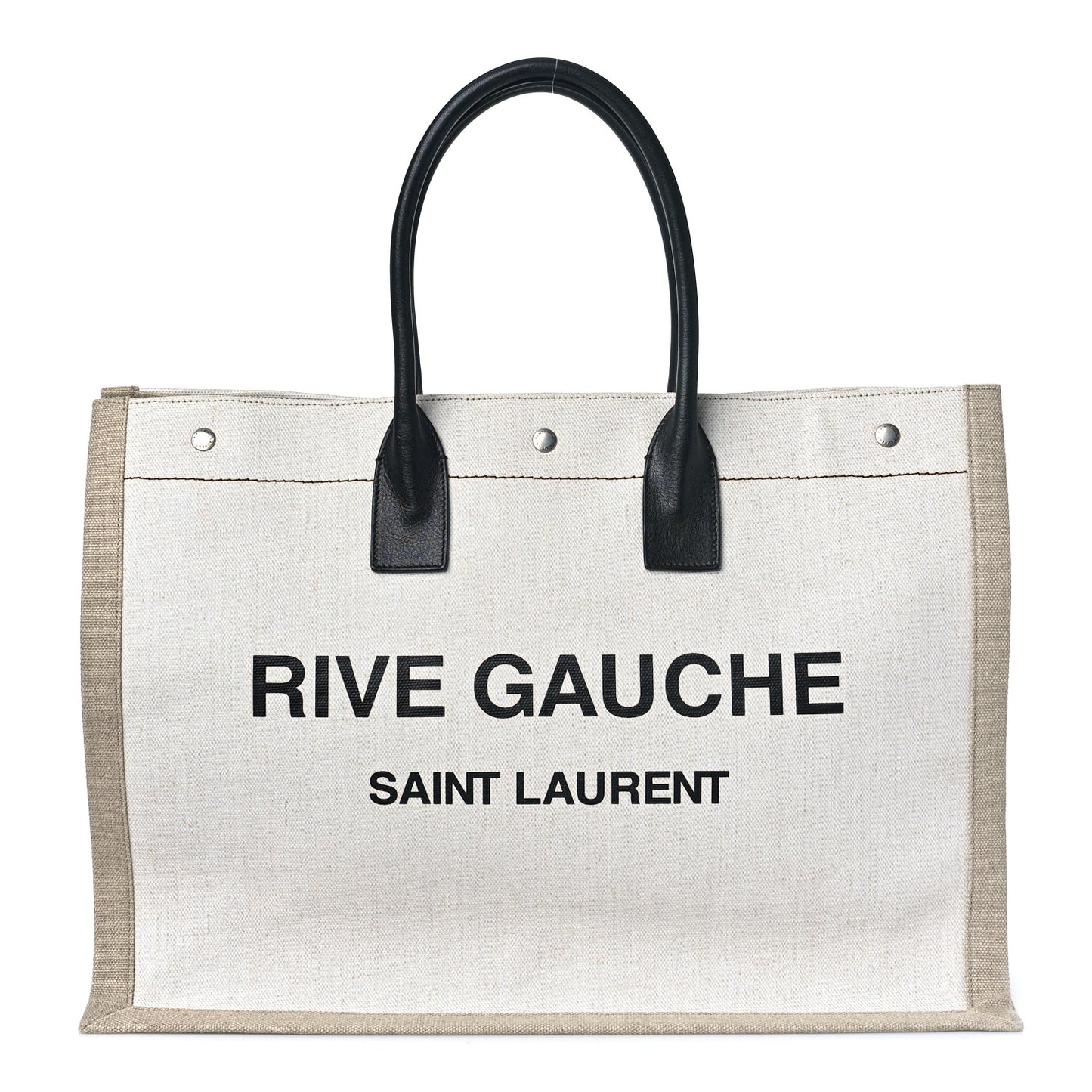 Linen Calfskin Rive Gauche Tote Optic White