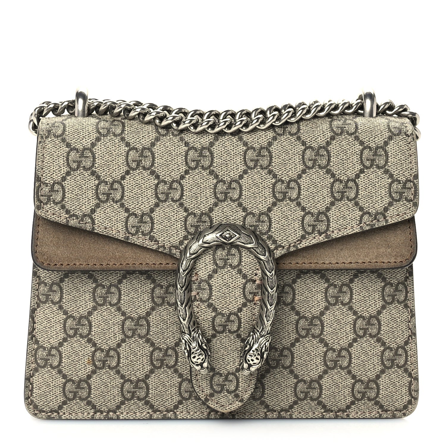 Gucci GG Supreme Monogram Mini Dionysus Shoulder Bag  Taupe 1 of 8