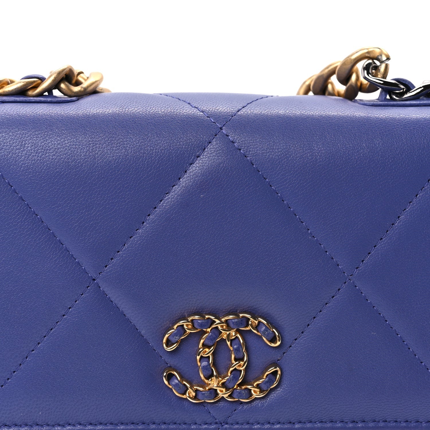 Chanel Lambskin Quilted  19 Wallet On Chain WOC Purple 6 of 8