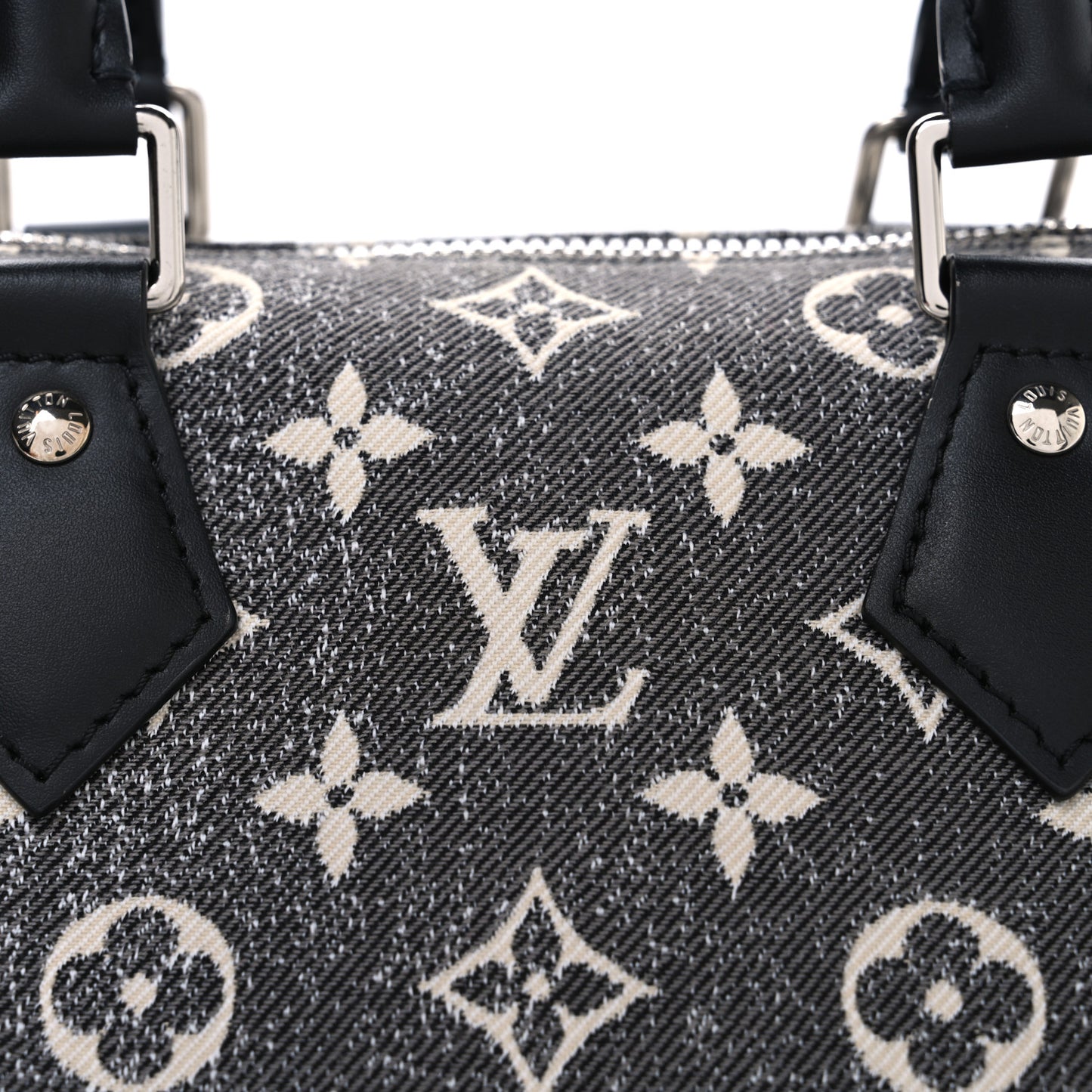 Denim Monogram Jacquard Speedy Bandouliere 25 Black