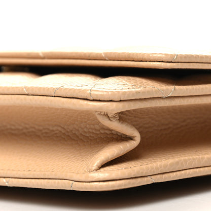 Chanel Caviar Quilted Wallet On Chain WOC Beige 11 of 12
