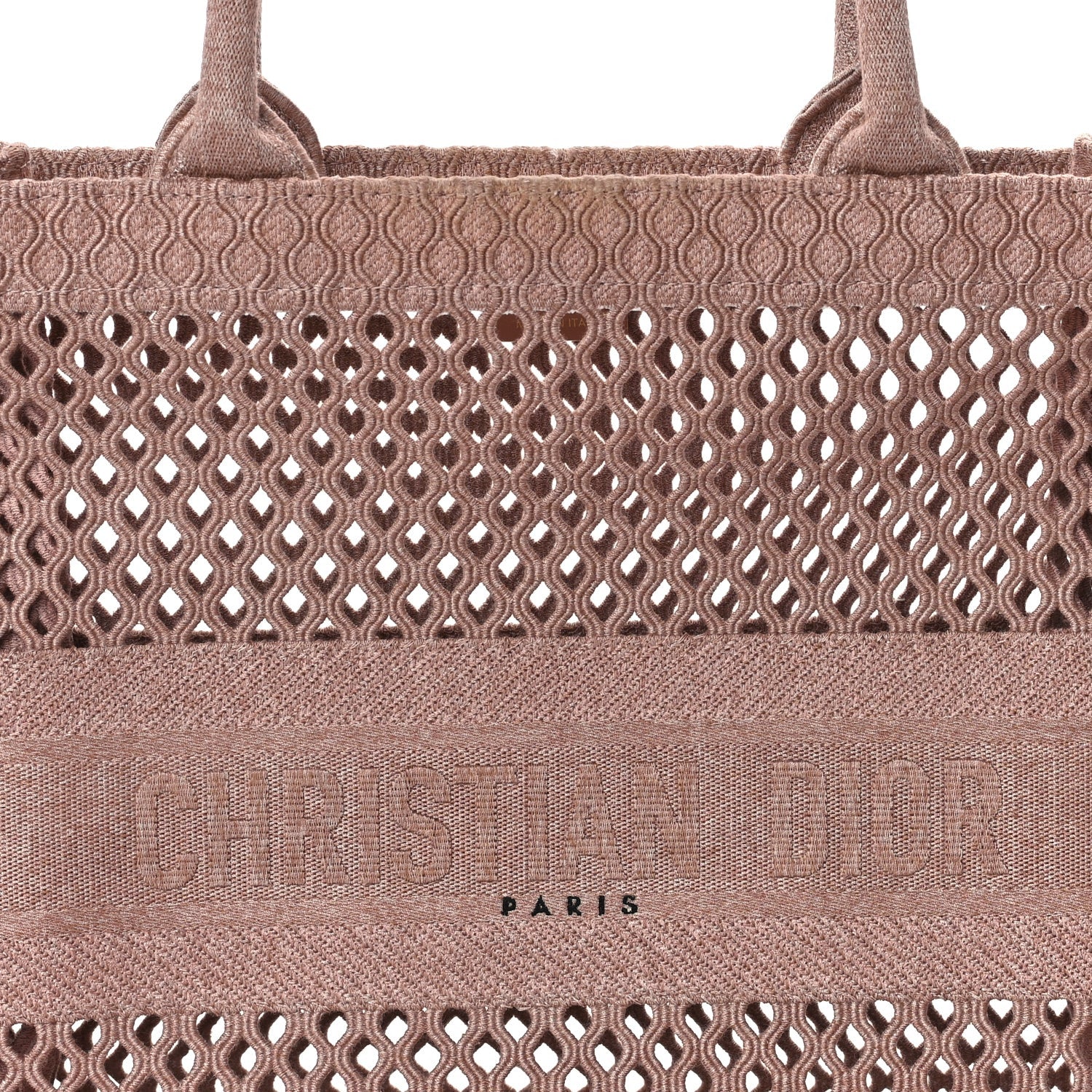 Christian Dior Mesh Embroidered Large Book Tote Clay 6 of 7