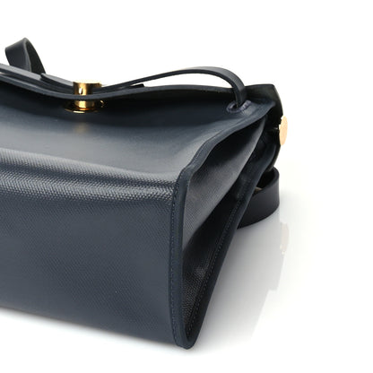 Hermes Toile H Berline Vache Hunter Herbag Zip PM  Black Bleu Nuit 16 of 16