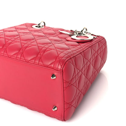 Christian Dior Lambskin Cannage Medium Lady Dior  Red 8 of 8