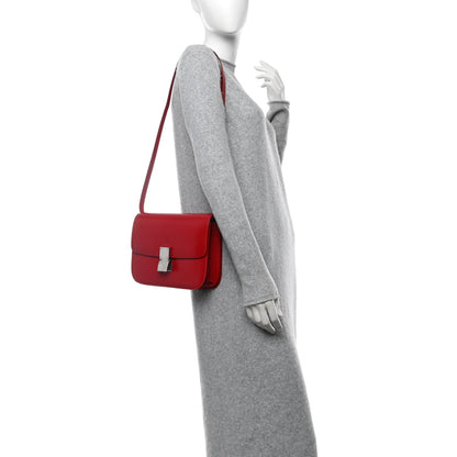 Celine Smooth Calfskin Medium Classic Box Flap Bag Red 2 of 7