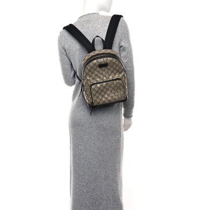 Gucci GG Supreme Monogram Bees Print Small Day Backpack Beige Oro Black 2 of 11