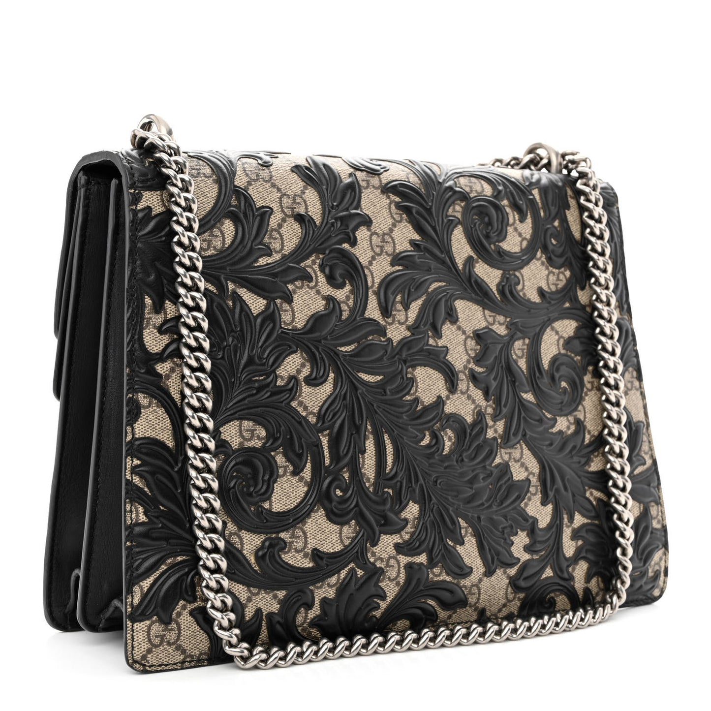 GG Supreme Monogram Arabesque Medium Dionysus Shoulder Bag Black