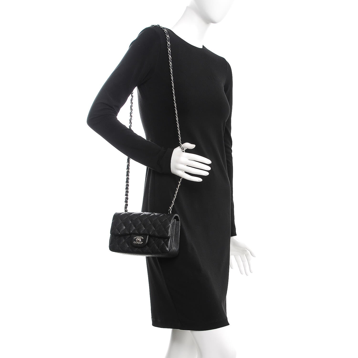 Chanel Caviar Quilted Mini Rectangular Flap Black 2 of 8