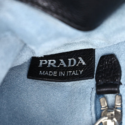 Prada Glace Calf Etiquette Flap Black Astrale 5 of 9
