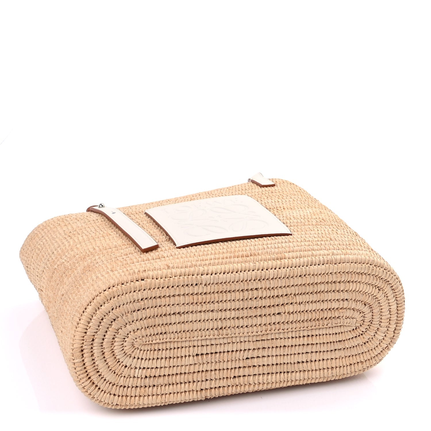 Loewe Raffia Square Small Basket Tote Bag Natural White 4 of 8