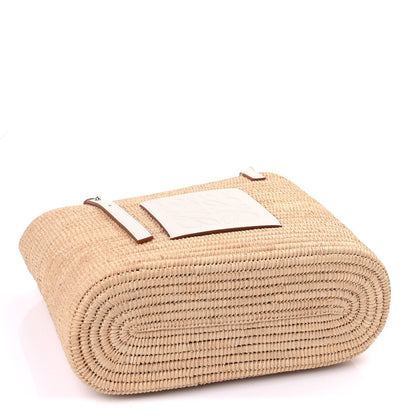 Loewe Raffia Square Small Basket Tote Bag Natural White 4 of 8