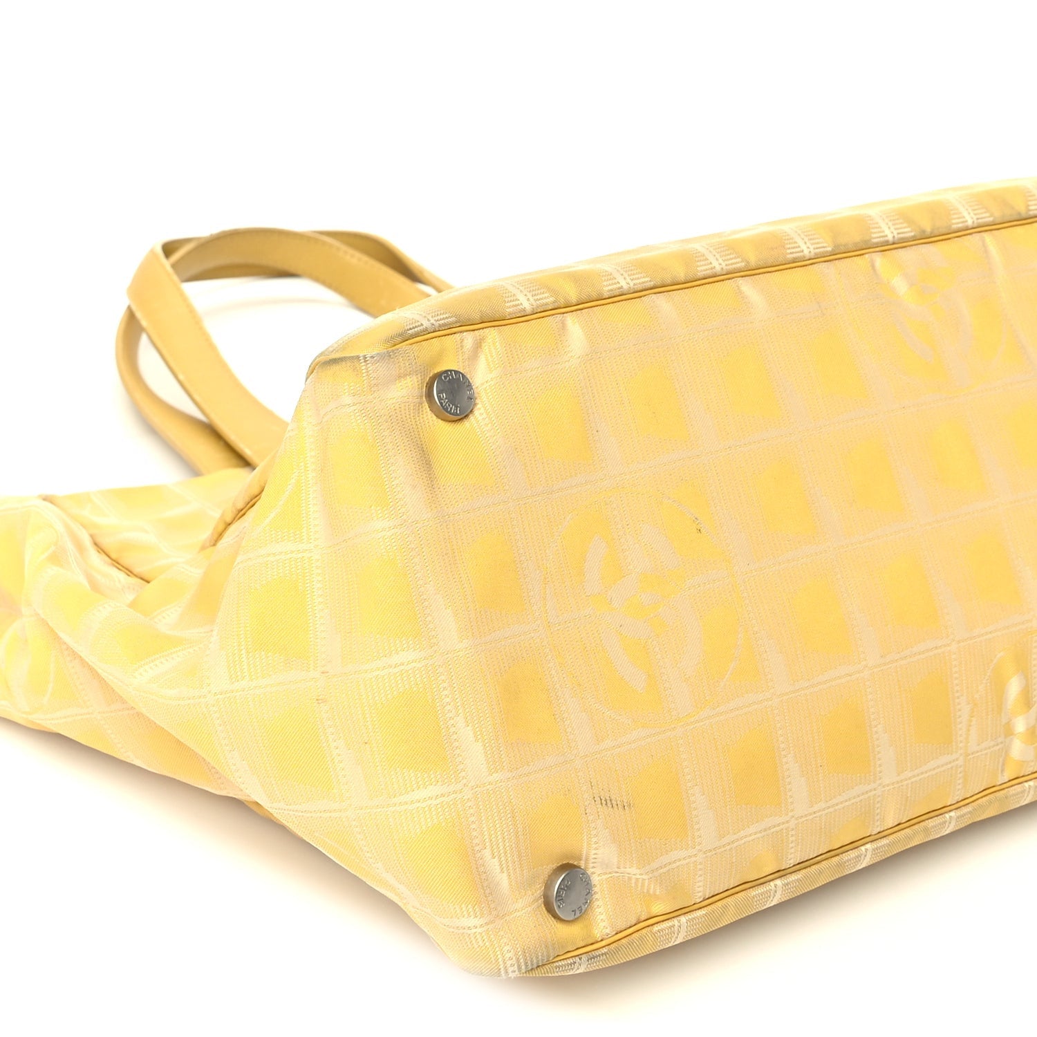 Chanel Nylon Travel Large Tote  Yellow 8 of 9