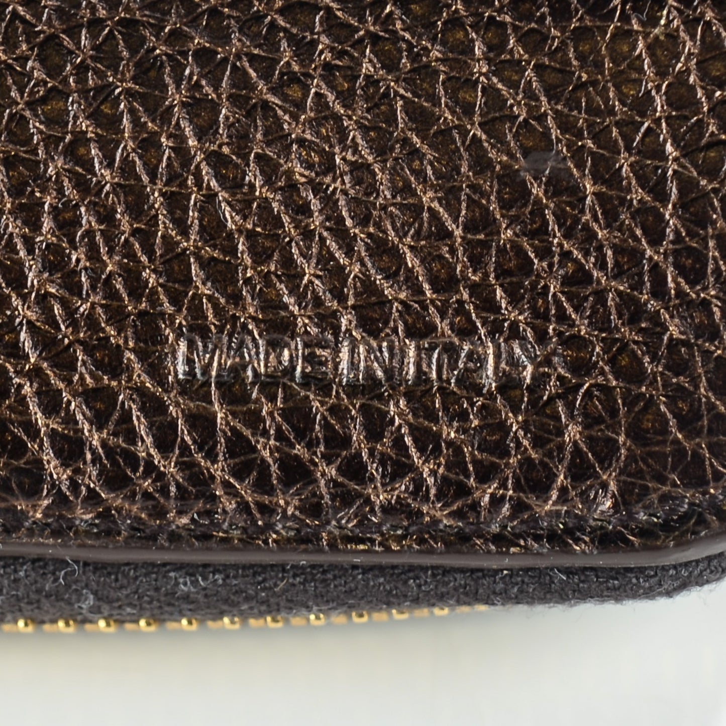 Vitello Daino Antik Compact Zip Around Wallet Bronzo