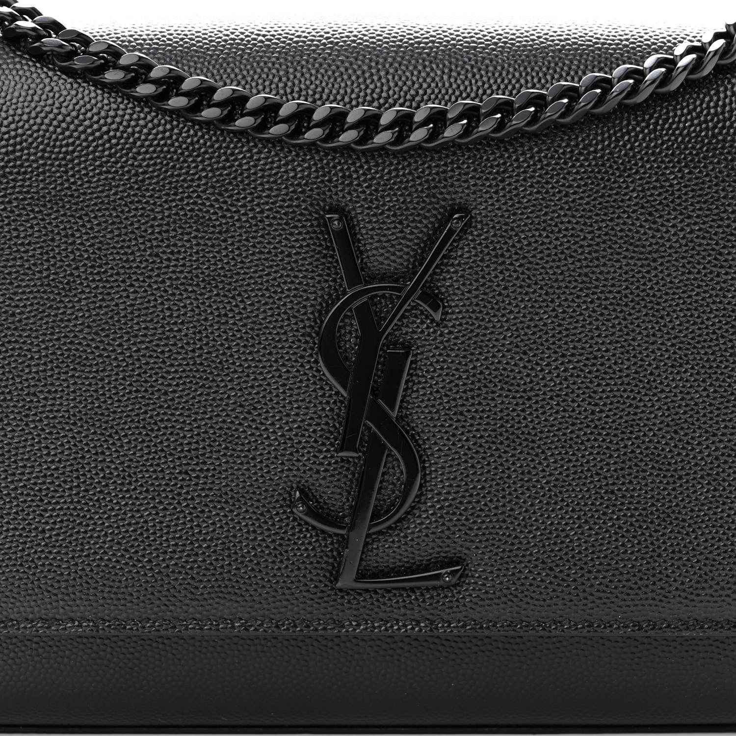 Saint Laurent Grain De Poudre Small Monogram Kate Satchel Black 7 of 9